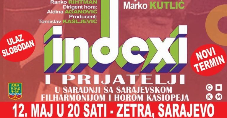 Večeras u Zetri besplatan koncert „Indexi i prijatelji“