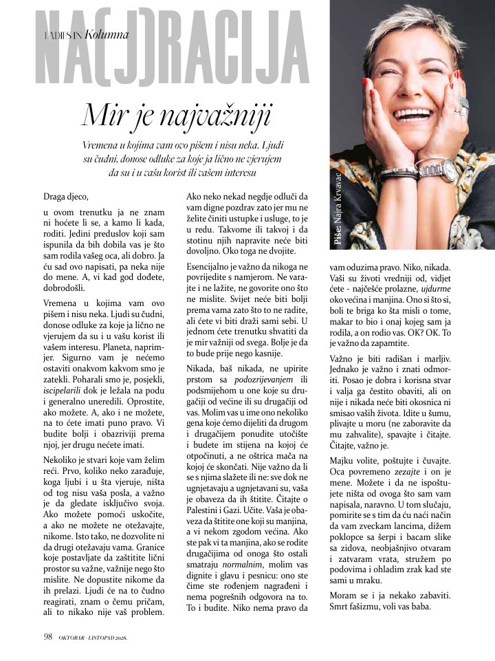 Na(j)racija – Mir je najvažniji