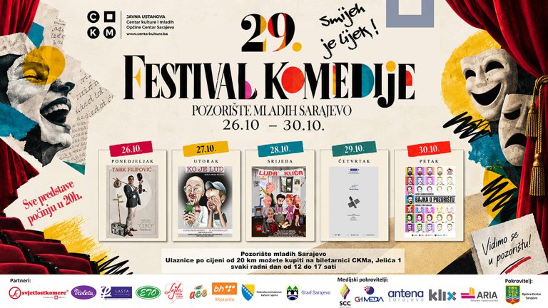 Festival komedije „Smijeh je lijek“ od 26. do 30. oktobra u Pozorištu mladih